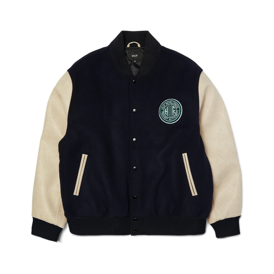 Huf Global Transit Varsity Jacket Navy