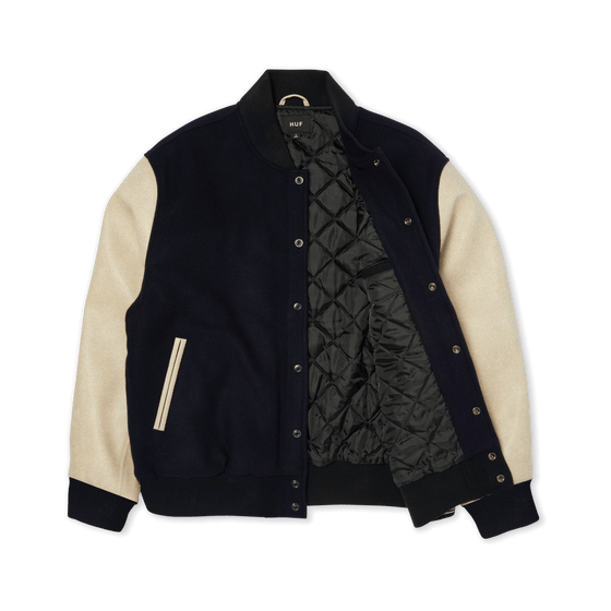 Huf Global Transit Varsity Jacket Navy