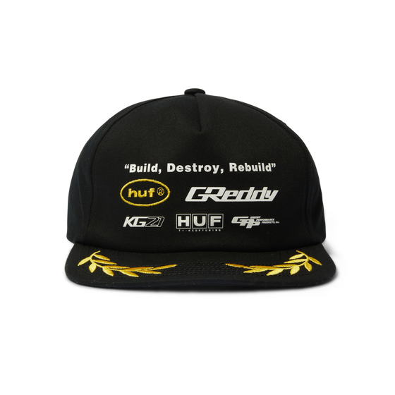 Huf x Greddy Team Snapback Black