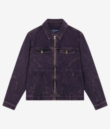  Rassvet Men Zip Denim Jacket Woven