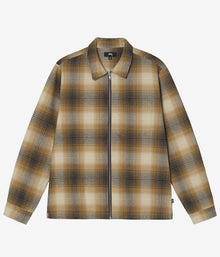  Stussy Jack Shadow Plaid Zip Shirt