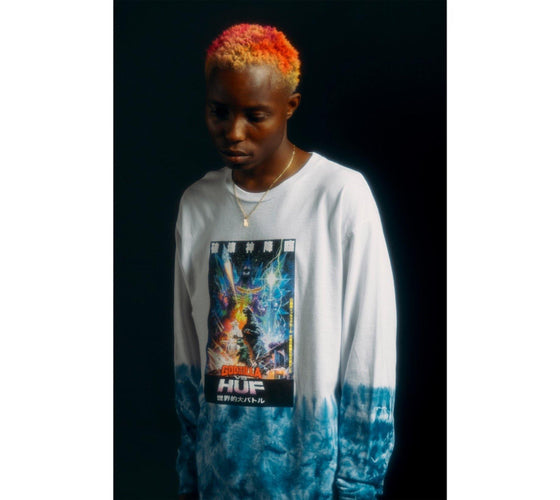 Huf Space Godzilla Tiedye L/s Tee - Ben-G skateshop